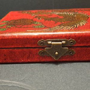 ASIAN ANTIQUE LEATHER WRAPPED BOX